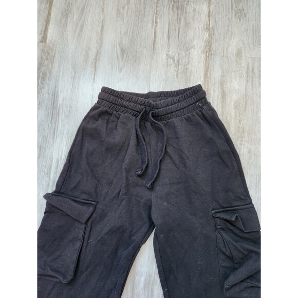 Zara Cargo Joggers Black Drawstring Tapered Leg Stretch Womens Sz S EUC - Picture 4 of 10